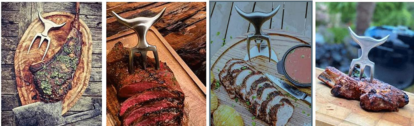 Fourchette Tridens miroir edition luxe avec socle de presentation en paperstone noir