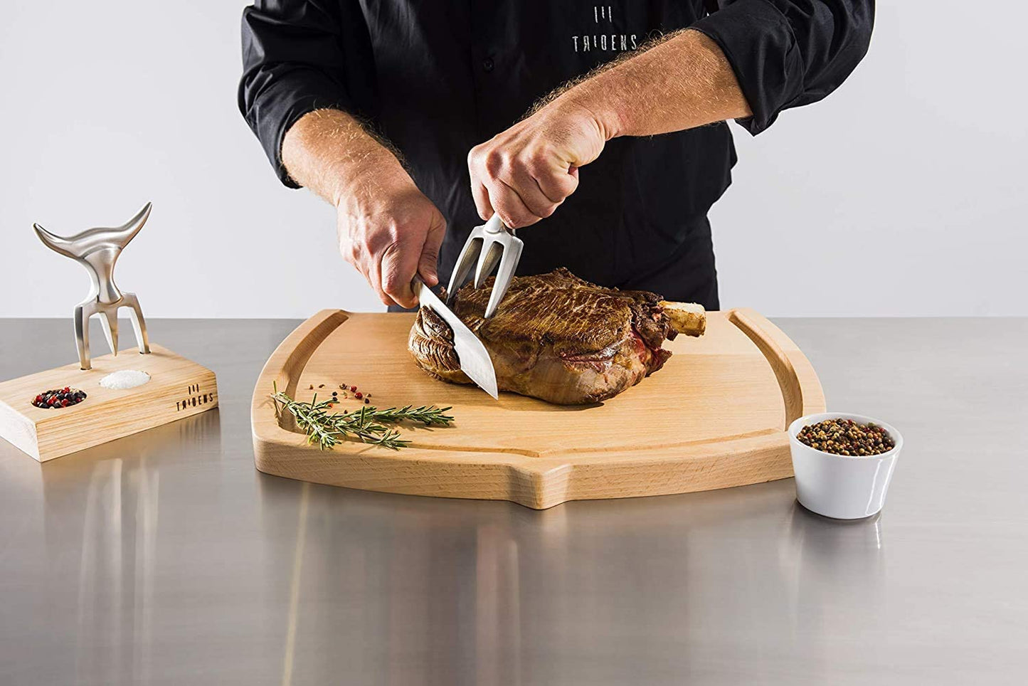 Fourchette Tridens Brossé socle en acier inoxydable ( stainless steel )