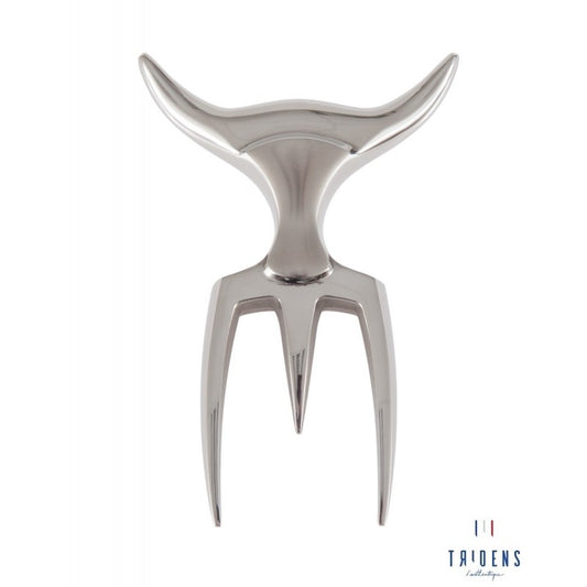 Fourchette Tridens miroir edition luxe avec socle de presentation en paperstone noir